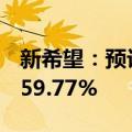 新希望：预计上半年净亏损12亿元 同比减亏59.77%