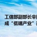 工信部副部长辛国斌：要推动传统产业转型升级，绝不能当成“低端产业”简单退出