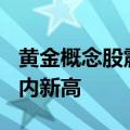 黄金概念股震荡拉， 中金黄金涨超6%再创年内新高