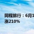 同程旅行：6月15日以来，“看球房”相关搜索热度环比上涨210%