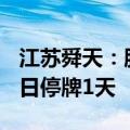 江苏舜天：股票将被实施其他风险警示  7月8日停牌1天