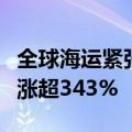 全球海运紧张费用持续走高，期货价格今年飙涨超343%
