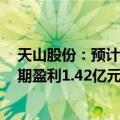 天山股份：预计上半年净利润亏损29亿元至35亿元 去年同期盈利1.42亿元