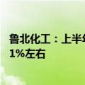 鲁北化工：上半年预计实现净利1.5亿元左右，同比增加1091%左右