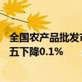 全国农产品批发市场猪肉平均价格为24.41元/公斤，比上周五下降0.1%
