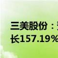 三美股份：预计2024年半年度净利润同比增长157.19%到234.35%