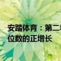 安踏体育：第二季度安踏品牌产品之零售金额同比录得高单位数的正增长