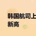 韩国航司上半年旅客运输量同比增29.1%创新高