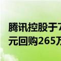 腾讯控股于7月8日在港交所斥资约10.03亿港元回购265万股