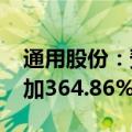 通用股份：预计2024年半年度净利润同比增加364.86%到416.51%