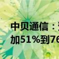 中贝通信：预计2024年半年度净利润同比增加51%到76%