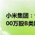 小米集团：今日耗资约4917.96万港元购回300万股B类股份