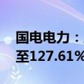 国电电力：上半年净利润同比预增114.22%至127.61%