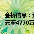 金桥信息：预计2024年上半年净亏损5770万元至4770万元