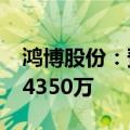 鸿博股份：预计上半年净利润亏损3480万至4350万