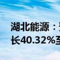 湖北能源：预计2024年上半年净利润同比增长40.32%至81.92%