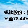 钒钛股份：预计上半年净利润同比下降73.47%至78.44%