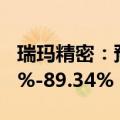 瑞玛精密：预计上半年净利润同比下降84.27%-89.34%