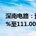 深南电路：预计上半年净利润同比增长92.01%至111.00%