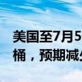 美国至7月5日当周API原油库存减少192.3万桶，预期减少25万桶