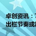 卓创资讯：7月生猪出栏计划环比增加，生猪出栏节奏或加快