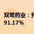 双鹭药业：预计上半年净利同比下降86.76%-91.17%