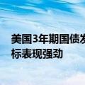 美国3年期国债发行中标收益率低于发行前交易水平 投标指标表现强劲