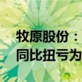 牧原股份：预计上半年净利润9亿至11亿元 同比扭亏为盈