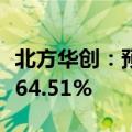 北方华创：预计上半年净利同比增长42.84%-64.51%