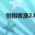 恒指收涨2.06%，恒生科技指数涨2.67%