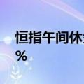 恒指午间休盘涨1.54%，小鹏汽车大涨超10%
