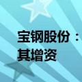 宝钢股份：拟收购湖北森泰47.8%股权并向其增资