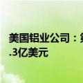 美国铝业公司：第二季度销售额初步数据为28.5亿美元至29.3亿美元