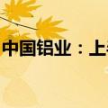 中国铝业：上半年净利同比预增90%—114%