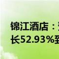 锦江酒店：预计2024年半年度净利润同比增长52.93%到62.49%