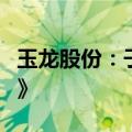 玉龙股份：子公司与巴拓黄金签署《管理协议》