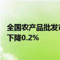 全国农产品批发市场猪肉平均价格为24.73元/公斤，比昨天下降0.2%