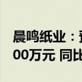 晨鸣纸业：预计上半年净利润2000万元至3000万元 同比扭亏