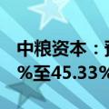 中粮资本：预计上半年净利润同比增长39.23%至45.33%