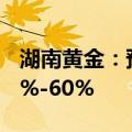 湖南黄金：预计2024年上半年净利润增长40%-60%