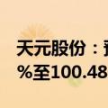 天元股份：预计上半年净利润同比增长49.08%至100.48%