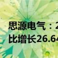 思源电气：2024年半年度净利润8.87亿元 同比增长26.64%
