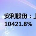 安利股份：上半年净利同比预增9348.14%—10421.8%