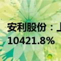 安利股份：上半年净利同比预增9348.14%—10421.8%