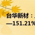 台华新材：上半年净利润同比预增118.45%—151.21%