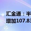 汇金通：半年度净利润5250万到6200万元 增加107.83%到145.43%