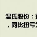 温氏股份：预计上半年净利12.5亿元-15亿元，同比扭亏为盈