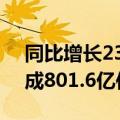 同比增长23.1%！上半年快递业务量累计完成801.6亿件