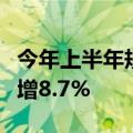 今年上半年规模以上高技术制造业增加值同比增8.7%