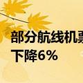 部分航线机票价格下降，出入境航线机票均价下降6%